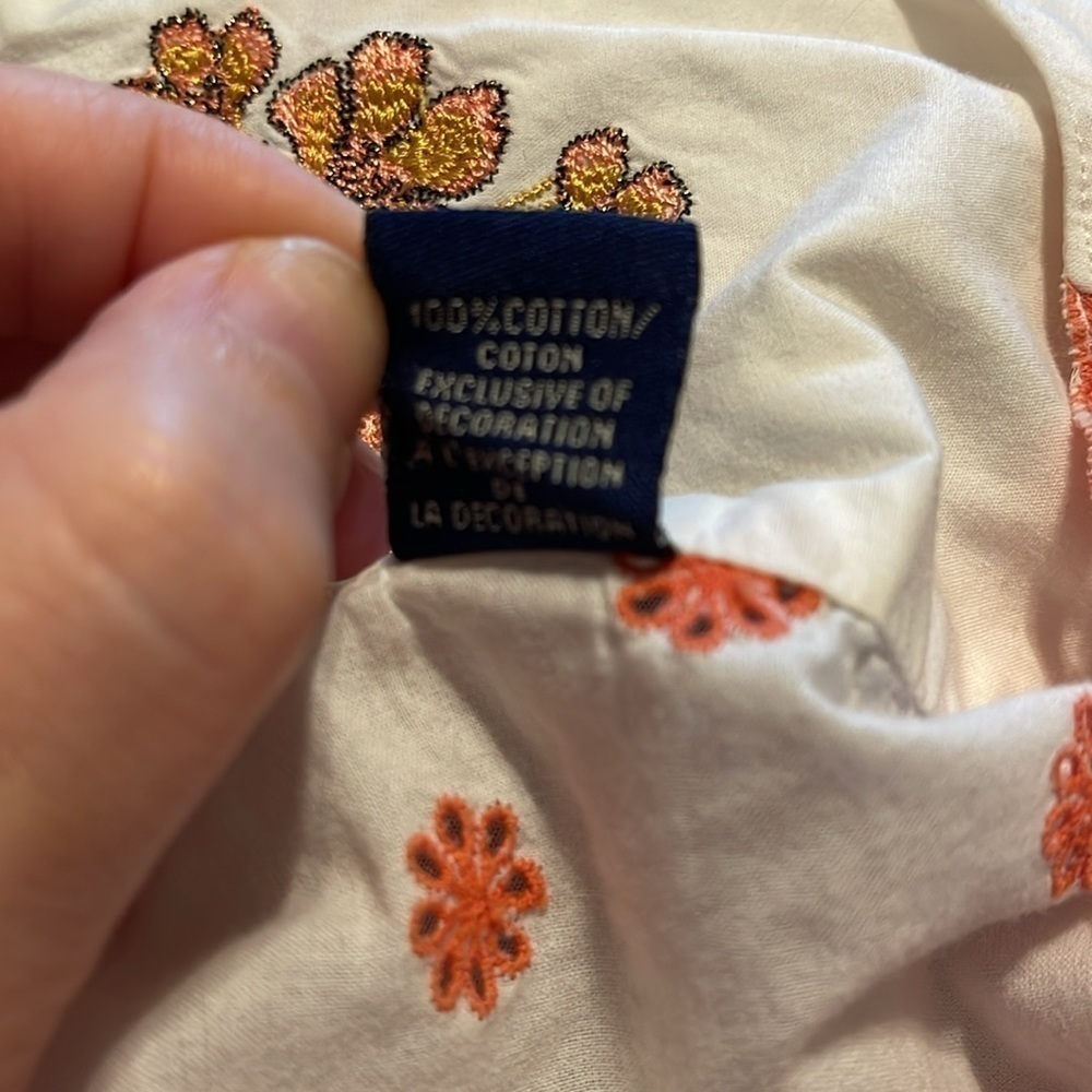 Robert Graham Floral Tunic Brandy Apricot and White Eyelet Embroidery Size M - Picture 10 of 10